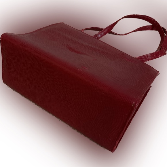 VTG ULTA SMALL FAUX Snake BAG PURSE Red Black mini clutchwallet embossed leather - Picture 3 of 7